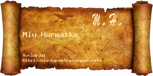 Miu Harmatka névjegykártya